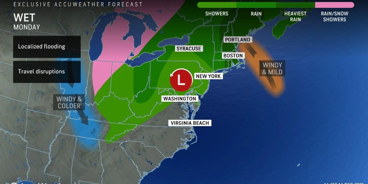 Heavy Rain, Snow, and Gusty Winds Coming to Northeast as Weather Systems Merge