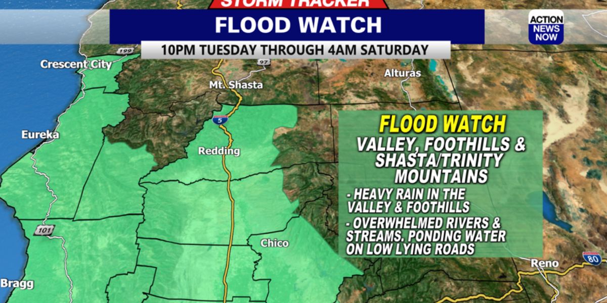 Major Storm System to Impact Sacramento Region Through Saturday – Flood Watch and Wind Advisory Issued