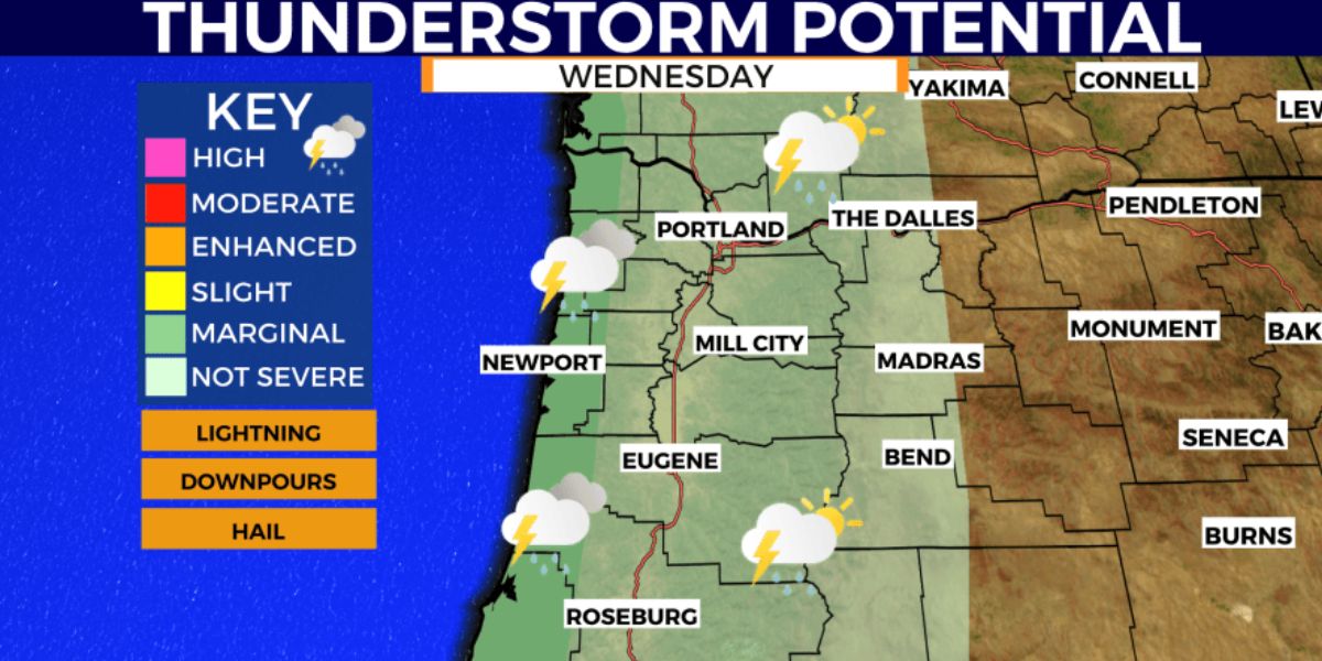 Strong Winds and Thunderstorms Threaten Pacific Northwest Coast, Power Outages Possible