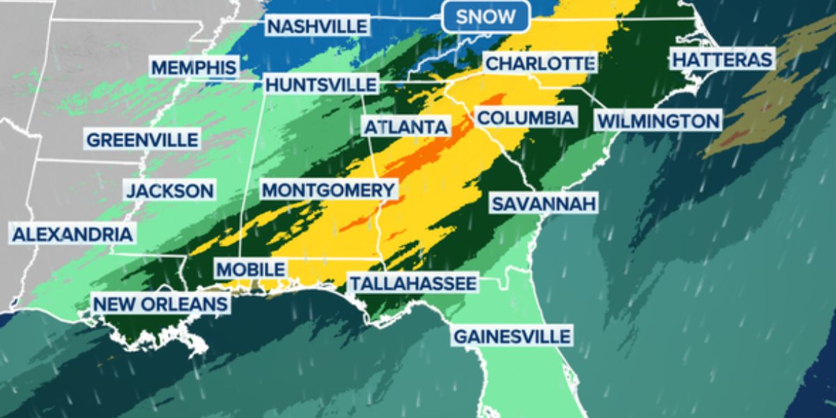 Winter Storm to Stretch 2,000 Miles, Pounding South With Rain and Northeast With Snow